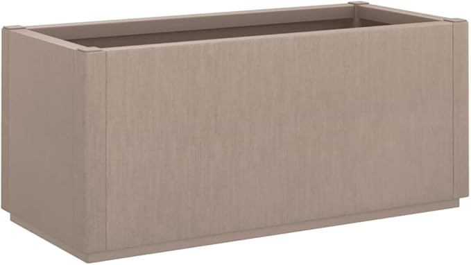 Light Brown Polypropylene Garden Planter Rectangular Outdoor Plant Pot 14.2x31.5x13.8 Inch Lightweight Container for Patio Balcony Herbs Flowers