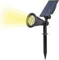 Solar Landscape Lights 7 LED Solar Spotlights 2 in 1 Security Light Solar Lights Outdoor Waterproof for TreePatioYard (Warm White)