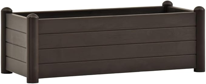 Outdoor Raised Garden Bed PP Planter Raised Garden Boxes Outdoor Planter Box for Vegetables Flowers Herbs Mocha 39.4x16.9x13.8 -197