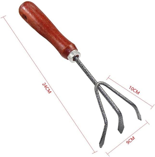 5PCS/Set Wooden Handle Iron Garden Shovel Rake Spade for Flowers Potted Plant Bonsai Mini Gardening Tools Set Digging Weeding