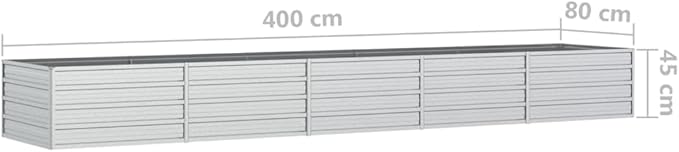 Steel Garden Raised Bed Galvanized Wall Welded Retaining Wire Landscape Fencing – 157.5 x 31.5 x 17.7 in.