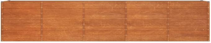 Garden Raised Bed Rusty Corten Steel 157.5 x 31.5 x 30.3 inches Rectangular Outdoor Planter Box for Vegetables Herbs Flowers Durable Weather-Resistant Design
