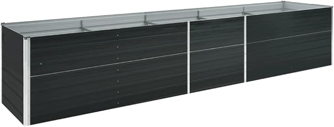 SKM Garden Raised Bed Garden Raised Bed Galvanized Steel 157.5x31.5x30.3 Anthracite