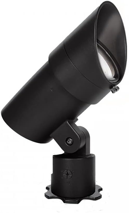 WAC Landscape Lighting LED 120V Line Voltage Medium Size Accent Light with Adjustable Beam Angle and Integral Brightness Control 3000K Warm White Built-in LED in Black