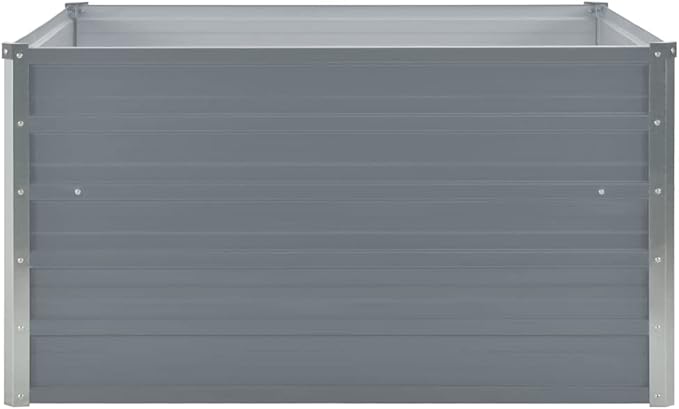 Raised Garden Bed 39.4x39.4x17.7 Galvanized Steel Gray