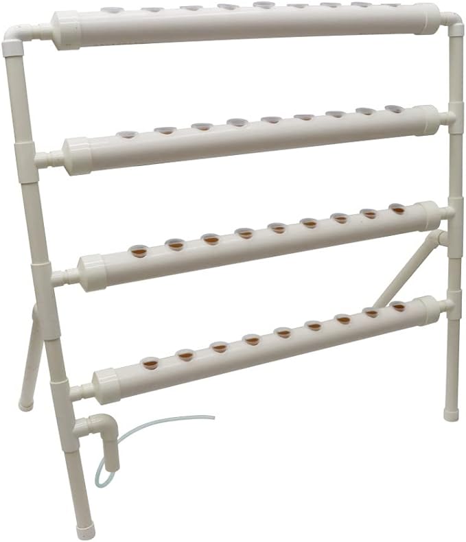 Wall-Mounted Hydroponic Grow Kit 36 Plant Sites Hydroponics Planting System 4 Food-Grade PVC Pipes Hydroponic Gardening Indoor System with 110V Well PumpPlanting SpongeHose
