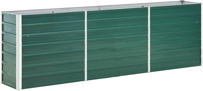 Garden Raised Bed Outdoor planters Planter Boxes Outdoor Garden Bed Suitable for Backyard Flowers Restaurants Patios Galvanized Steel 94.5x15.7x30.3 Green