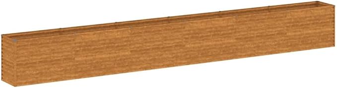 Corten Steel Garden Raised Bed 227.6x19.7x27.2 Inch Large Rectangular Planter for Outdoor Plants Weathered Metal Steel for Vegetables &amp Herbs