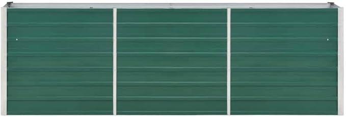 Garden Raised Bed Galvanized Steel Green 94.5 x 15.7 x 30.3 Large Outdoor Planter Elevated Garden Bed for Flowers Vegetables Herbs and Plants