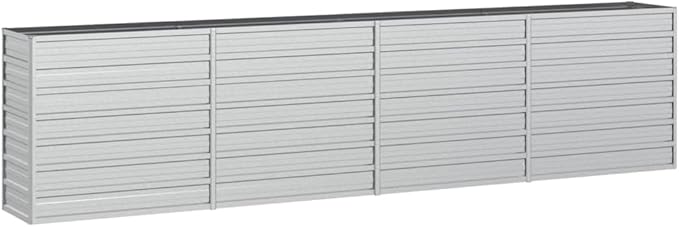 Garden Raised Bed 126x15.7x30.3 Galvanized Steel Silver18.6 KG316891