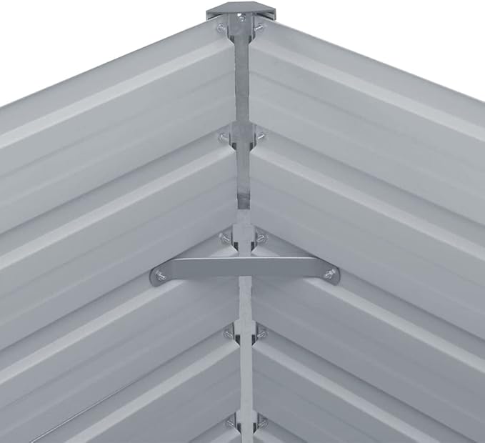 Raised Garden Bed 39.4x39.4x30.3 Galvanised Steel Gray