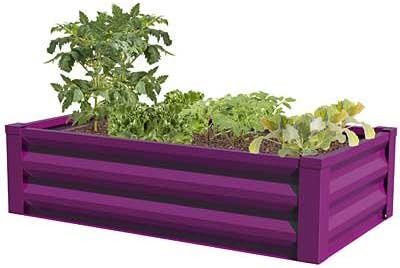 Panacea 83395 Purple Raised Garden Bed | 3.9'L x 2'W Steel Planter with Polypropylene Liner | Vibrant Powder-Coated Panels | Easy Keyhole Assembly | Outdoor Flower Herb &amp Vegetable Container