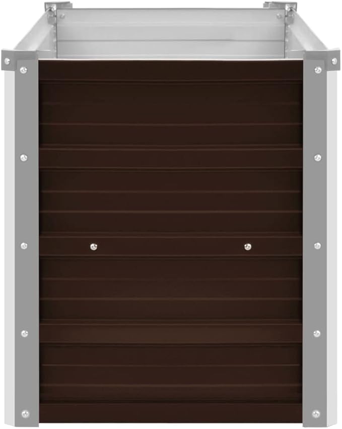 SKM Garden Raised Bed Garden Raised Bed Brown 39.4x15.7x17.7 Galvanized Steel