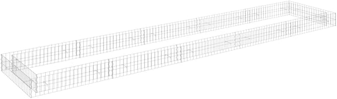 Gabion Raised Bed Galvanized Steel 196.9x39.4x7.9 dWeight-32 lbs