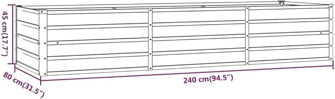 YAFF Garden Raised Bed Large Rusty Corten Steel 94.5x31.5x17.7 in Weathering Steel Planter Box Outdoor Durable Open Bottom for Vegetables Flowers Herbs Patio Garden