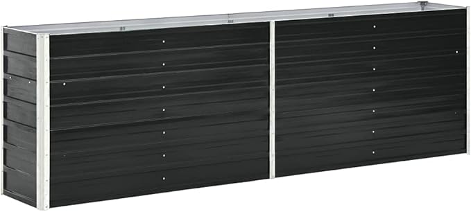 Garden Raised Bed Galvanized Steel 94.5x15.7x30.3 Anthracite