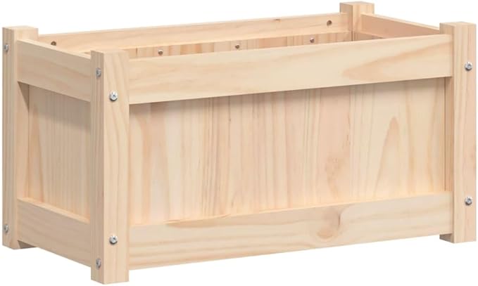 Garden Planters 2 pcs Solid Pine Wood Outdoor Flower Box for Vegetable Herb and Plant Growing 23.6 x 12.2 x 12.2