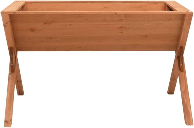 Wooden Planter with Legs Raised Garden Bed Outdoor Planter Box with Legs for Herbs Vegetables Flowers 35.4x21.7x22 Firwood-107
