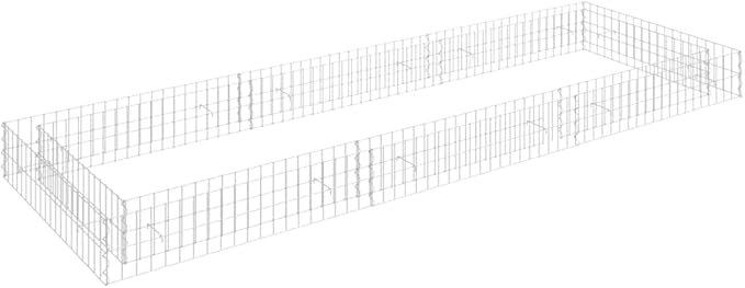 Galvanized Steel Gabion Raised Bed Planter Basket Pot Wall Outdoor Garden Lawn Patio Border Gardening Flower PlantGabion Cages Basket 118.1x39.4x7.9