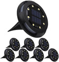 Solar Outdoor Lights 8PCS Rechargeable LED Landscape Lighting IP65 Waterproof 500mAh Battery 0.2W Solar Panel Warm White - Perfect for Gardens &amp Pathways