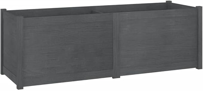 Wooden Raised Garden Bed Garden Planter Box Planter Raised Bed Wood Planter Box Grow Vegetable Flower Herb Gardening Gray 59.1x19.7x19.7 Solid Wood Pine