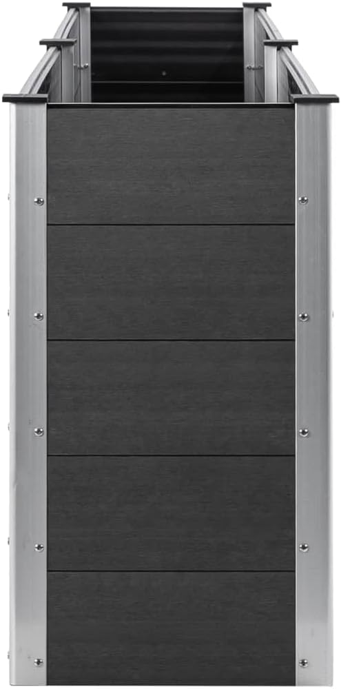 Garden Raised Bed WPC Weather-Resistant Steel Large Metal Planter Box for Outdoor Flower Plant Vegetable Herb Growing &amp Gardening - Gray 78.7x39.4x35.8