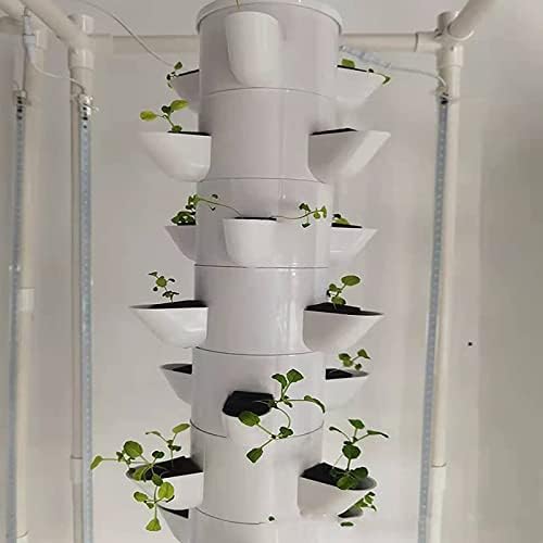 Hydroponics Tower Set Pots Aquaponics Grow for Indoor with Hydrating Pump and Timer Vertical Farming Aeroponic Tower (10th Floor)
