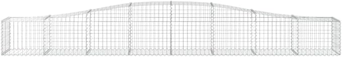 Galvanized Iron Gabion Basket Set of 3 Silver Rectangular Raised Garden Fence Panel 157.5 x 157.5 x 23.6 in Easy Assembly Retaining Wall for Outdoor Patio Yard Landscaping