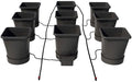 AutoPot 9 Pot XL System with 6.6 Gallon Plastic Pots and No Tank - Self-Watering Gravity-Fed Hydroponic System (9PotXL - 6.6 Gallon - No Tank) Indoor Black