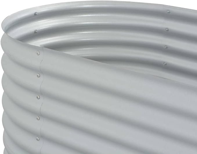 Garden Raised Bed 94.4x31.4x31.8 Galvanized Steel Silver