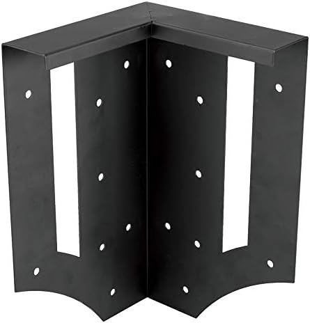 Plow &amp Hearth DIY Raised Garden Bed Corner Brackets - 6 L x 6 W x 10½H | Solid Steel | Black Powder-Coated | Corrosion-Resistant | Easy Assembly | Set of 4