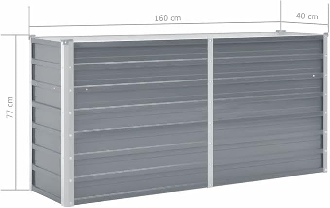 Garden Raised PlanterGarden BedGalvanized Raised Garden BedPlanter Raised bedsGalvanized PlanterBed Galvanized Steel 63x15.7x31.3 Gray