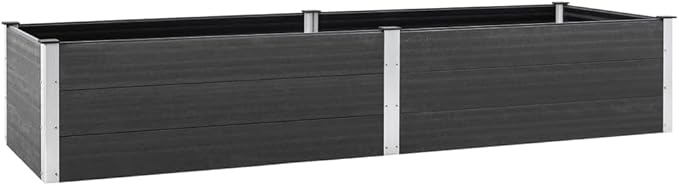 Garden Raised Bed 78.7x39.4x21.3 WPC Gray Grey 63.8 lbs