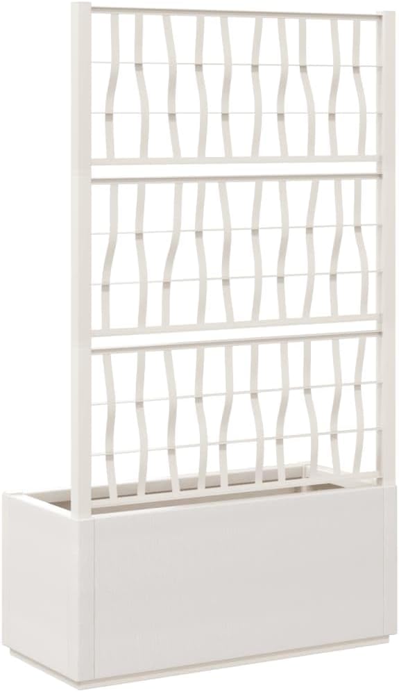 Garden Planter White Galvanized Retaining Wall with Fence Raised Steel Bed for Landscape Patio Welded Wire Cages