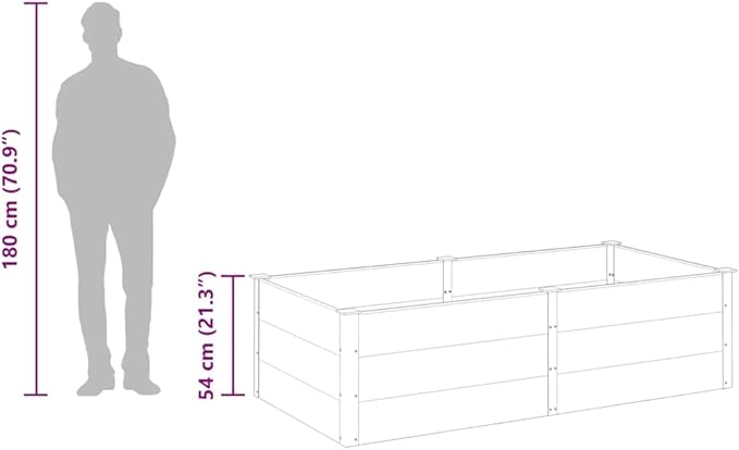 Garden Raised Bed Grey Wood Plastic Composite Large Durable Gardening Pots &amp Planters 318097