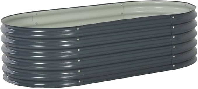 SKM Garden Raised Bed 160x80x44 cm Galvanised Steel Grey (Weight-26KG)