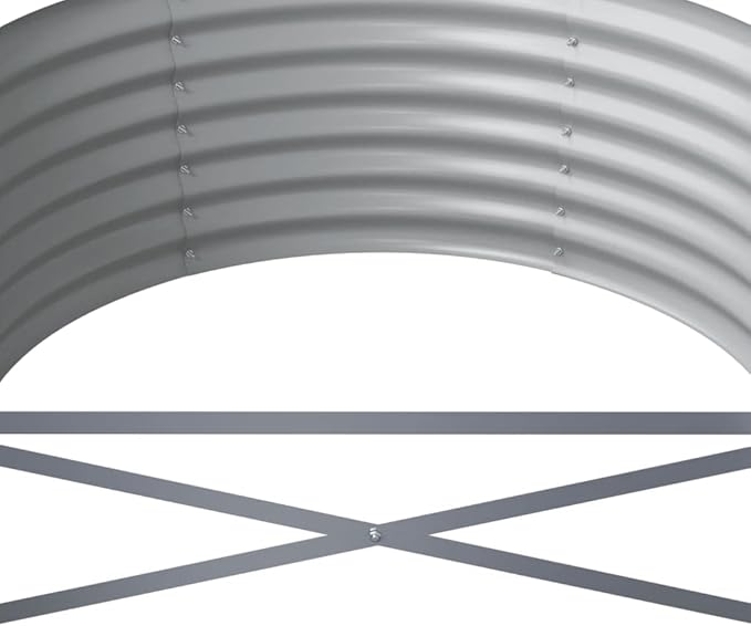 SKM Garden Raised Bed Grey Powder-Coated Steel LargeGrey (Weight 34.44KG)
