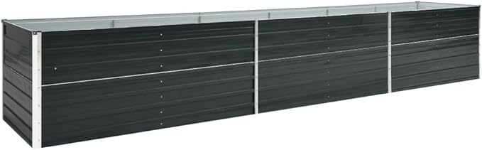 Garden Raised Bed Galvanized Steel 189x31.5x30.3 Anthracite