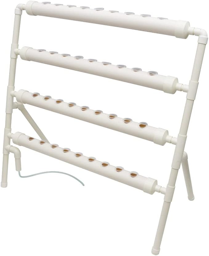 Wall-Mounted Hydroponic Grow Kit 36 Plant Sites Hydroponics Planting System 4 Food-Grade PVC Pipes Hydroponic Gardening Indoor System with 110V Well PumpPlanting SpongeHose