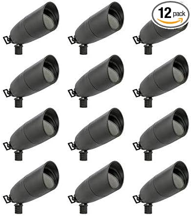 Westgate Waterproof Landscape Light LED Spotlight Adjustable Directional Security Lighting for Patio Deck Yard Garden Pathway Pool Area - MR16 Bulb Included (12 Black)