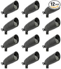 Westgate Waterproof Landscape Light LED Spotlight Adjustable Directional Security Lighting for Patio Deck Yard Garden Pathway Pool Area - MR16 Bulb Included (12 Black)