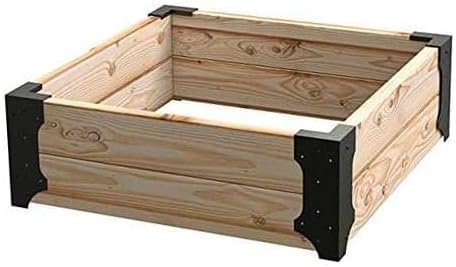 Hi-Flame 4 Set Raised Garden Bed Corner Brackets with Screws Fit Lumber up to 2 Inch x 12 Inch Raised Bed Brackets for Vegetable Garden (Black)