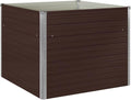 vidaXL Galvanized Steel Raised Garden Bed - 39.4x39.4x30.3 Size Square Design Brown Color Large Planting Space with Safety Edge Easy Assembly
