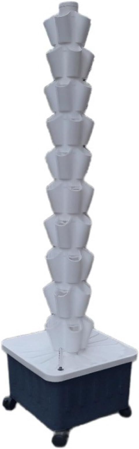 DIY Home Garden Balcony Vertical Tower Planter Detachable PP Colonization Cups Farm Greenhouse Hydroponic Grow System(White10th floor)