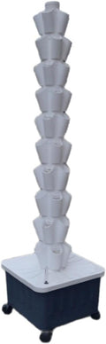 DIY Home Garden Balcony Vertical Tower Planter Detachable PP Colonization Cups Farm Greenhouse Hydroponic Grow System(White10th floor)