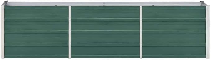 Garden Raised Bed Planter Box Outdoor Steel Planter for Growing Flowers Herbs and Vegetables Galvanized Steel 94.5x15.7x17.7 Green-384