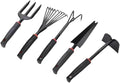 5-Pack Garden Tool Set Heavy Duty Gardening Tool Set with Non-Slip Rubber Grip Outdoor Hand Tools Ideal Gardening Tool Kit Gifts for Women and Men
