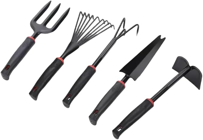 5-Pack Garden Tool Set Heavy Duty Gardening Tool Set with Non-Slip Rubber Grip Outdoor Hand Tools Ideal Gardening Tool Kit Gifts for Women and Men