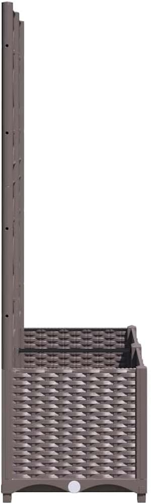 Brown Raised Garden Planter with Trellis 31.5x15.7x53.5 in UV-Resistant Polypropylene Elevated Flower Bed Box for Balcony Patio Outdoor Gardening