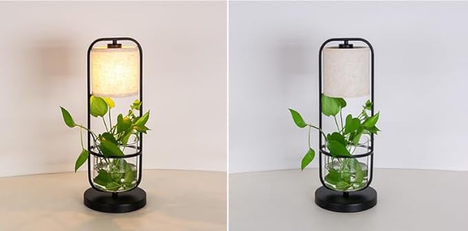 Table Plant Light Grow Light for Indoor Small Plants Full Spectrum 10W 4500K Natural Light 15 Feet Dimer Switch Plug in Cable Cloth Shade Creative Design